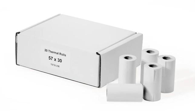 Box of 20 Thermal Till Roll White 57mm x 30mm (026L)